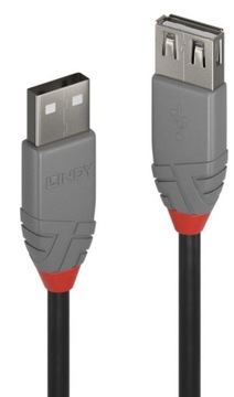 Przedłużacz USB 2.0 A-A wtyk gniazdo 0.5m 36701
