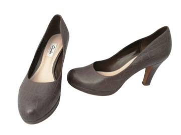 Czółenka skórzane Clarks UK 4,5 r. 37,5 wkł 24 cm