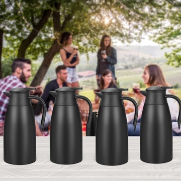 СТАЛЬНОЙ СТОЛ-ТЕРМОС КУВШИН ДЛЯ КОНФЕРЕНЦИЙ 2 Л, ЧЕРНЫЙ