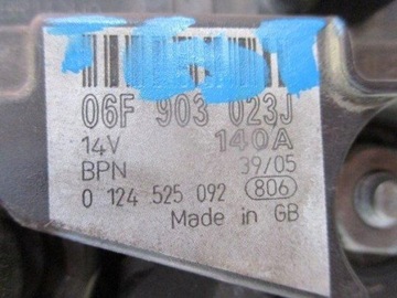 ALTERNÁTOR 7M3, 06F903023J 140A, SHARAN 1.9 TDI