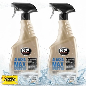 2 X K2 ALASKA ODMRAŻACZ DO SZYB SZYBY SAMOCHODOWYCH ROZPUSZCZA LÓD + GRATIS