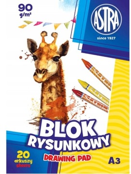 Blok Rysunkowy A3 Astra 100g/m 20 arkuszy