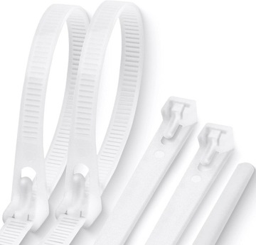 OPASKI ZACISKOWE TRYTKI TRYTYTKI WIELOKROTNEGO UŹYT. WIELORAZOWE BIAŁE 60x