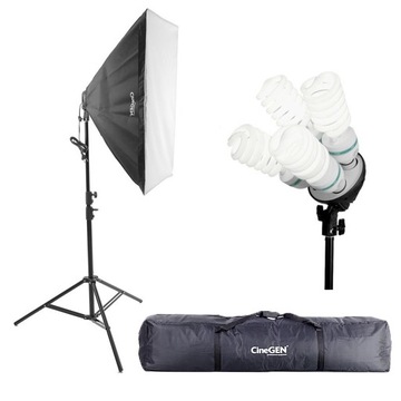 Lampa fotograficzna 50x70 4x85W statyw duża torba