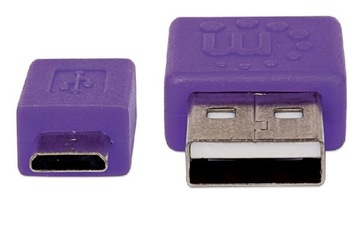 Высокоскоростной кабель Manhattan USB 2.0 A-B Micro M/M, 1 м, черный-фиолетовый