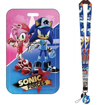 Cartoon Sonic Lanyard Credit Card ID Holder Bag Student Women Boys Travel