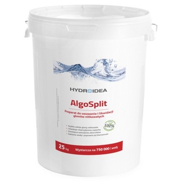 SILNY ŚRODEK na GLONY nitkowate w OCZKU Hydroidea AlgoSplit UTLENIACZ 25kg