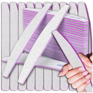 PILNIK DO PAZNOKCI 100/180 DWUSTRONNY zestaw do manicure ZEBRA PÓŁKSIĘŻYC