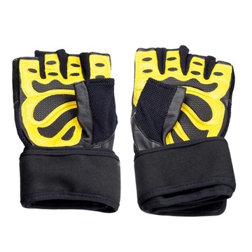 BLACK/YELLOW ROZM XXL KOMFORTOWE RĘKAWICZKI NA SIŁOWNIĘ TRENINGOWE SILIKON