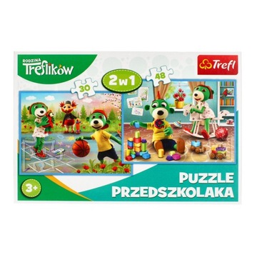 Puzzle 30+48 elementów Rodzina Treflików
