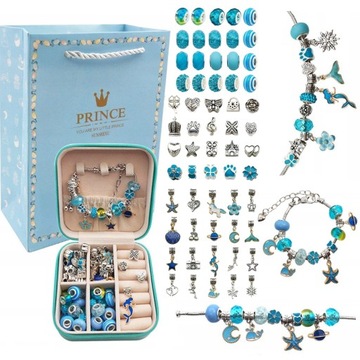 ZESTAW DO ROBIENIA BRANSOLETEK NASZYJNIKÓW BIŻUTERIA DIY ZAWIESZKI CHARMS
