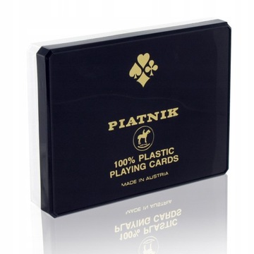 Profesjonalne Karty do gry 2 talie, Piatnik Standard Index 100% Plastic