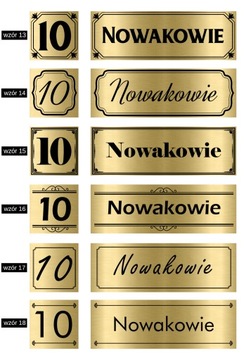 ZESTAW Tabliczek na DRZWI Nazwisko + NUMER WZORY