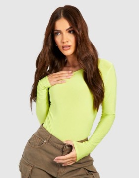 ЛАЙМОВЫЕ АСИММЕТРИЧНЫЕ БРЮКИ С ДЛИННЫМ РУКАВОМ ДЛЯ BOOHOO 40