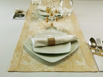 Салфетка ЗОЛОТАЯ - ДВУСТОРОННЯЯ, настольная дорожка квадратная 80х80