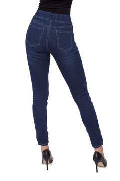 828_ XS/34_ SPODNIE JEANS Z GUMĄ WIĄZANE W PASIE