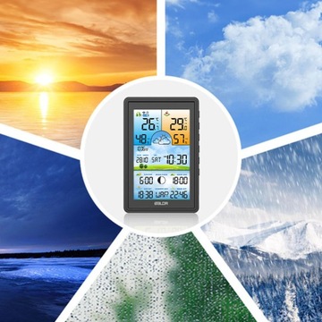 БЕСПРОВОДНАЯ ПОГОДНАЯ СТАНЦИЯ ГИГРОМЕТР НАРУЖНЫЙ ТЕРМОМЕТР ДАТЧИК ПОГОДЫ