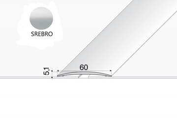 Listwa progowa A70 60mm EFFECTOR Srebro 93cm