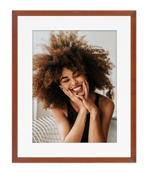 Ramka A4 21x29,7 passe-partout 15x21 Italia brąz