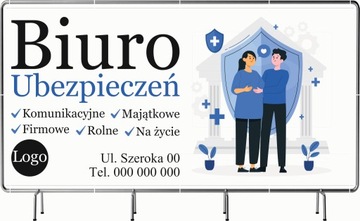 BANER REKLAMOWY 130x80cm projekt gratis różne wzory BIURO UBEZPIECZEŃ