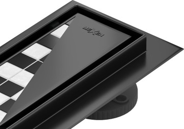 MEXEN FLAT 2w1 ODPŁYW LINIOWY 70 CM NISKI CZARNY