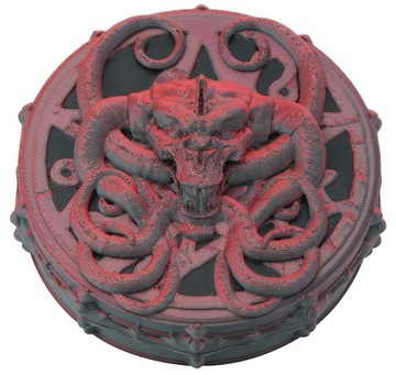 Demon - magnetyczny pojemnik na kości RPG - pudełko/ogranizer/etui czerwony