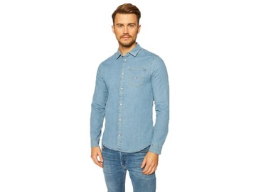 Koszula TOMMY JEANS COTTON DENIM SHIRT LIGHT DENIM