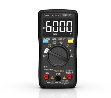 Miernik Multimetr cyfrowy +Power ZT-102A AUTO automatyczny