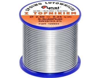 CYNA DO LUTOWANIA Z TOPNIKIEM SPOIWO 250G 2,5MM