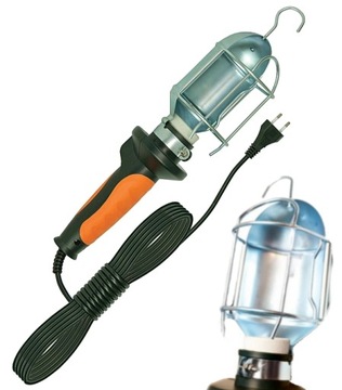Lampa Warsztatowa Przenośna Ręczna Garażowa z hakiem E27 z Przewodem 10m