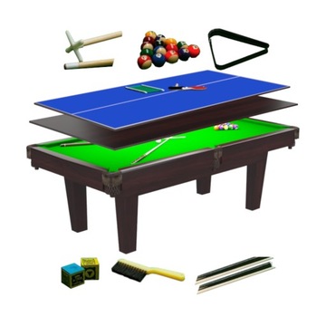 6FT Stół Bilardowy Radley Prime Pool Brązowy + Nakładka Tenis-Biesiadna
