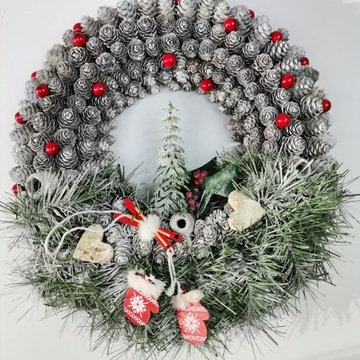 Wianek bożonarodzeniowy świąteczny SZYSZKI sztuczna choinka