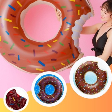 НАДУВНОЕ КОЛЕСО ДЛЯ ПЛАВАНИЯ В БАССЕЙНЕ, КОРИЧНЕВЫЙ МАТРАС 90 СМ XXL