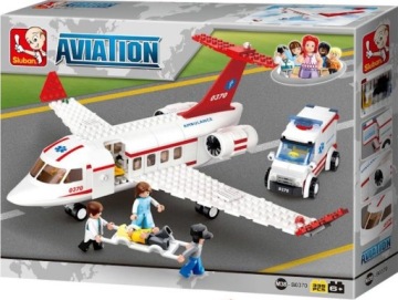 SAMOLOT RATOWNICZY POGOTOWIE RATUNKOWE AMBULANS 335 EL. KLOCKI SLUBAN CITY