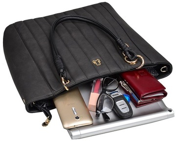 LuluCastagnette Klasyczna pojemna TOREBKA damska A4 Na ramię Do ręki Miś