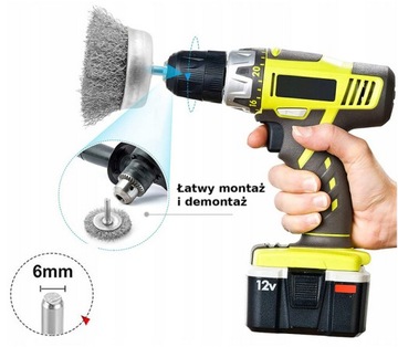 ПРОВОЛОЧНЫЕ ЩЕТКИ ДЛЯ ОТВЕРТОК И ДРЕЛ НАБОР ИЗ INOX 6e ПРОВОЛОЧНЫЕ ЩЕТКИ