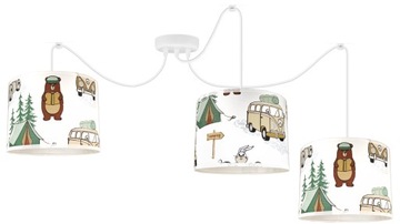 LAMPA WISZĄCA ŻYRANDOL SUFITOWA CAMP 3 LED PAJĄK można LED