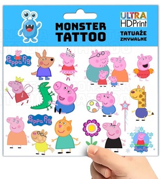 МОЮЩИЕСЯ ВРЕМЕННЫЕ ТАТУ ДЛЯ ДЕТЕЙ ДЕТСКАЯ СВИНКА ПЕППА ОРИГИНАЛЬНЫЕ ДИЗАЙНЫ