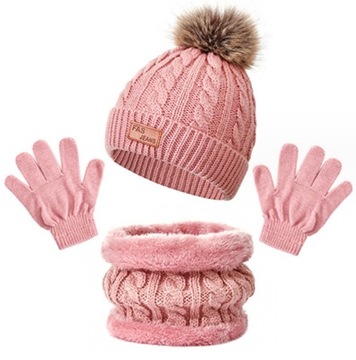 ШАПКА, ПЕРЧАТКИ, ДЕТСКИЙ КОМПЛЕКТ, ЗИМНЯЯ ПЛЮШЕВАЯ, ТЕПЛАЯ, 3-8 ЛЕТ, ЦВЕТА
