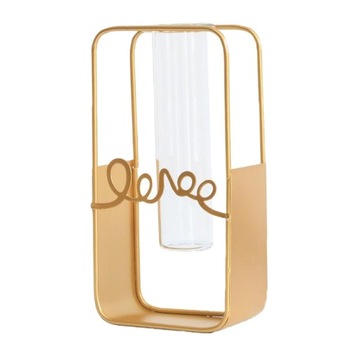 ch-Test Tube Bud Vase in Iron Stand, Rectangle