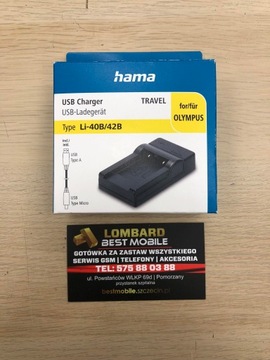 ŁADOWARKA PRZENOŚNA HAMA USB Li-40B/42B OLYMPUS HAMA