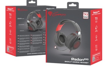 SŁUCHAWKI GAMINGOWE 7.1 Z MIKROFONEM PODŚWIETLENIE GENESIS RADON 610