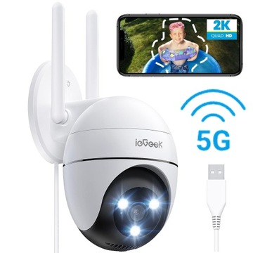 KAMERA ZEWNĘTRZNA OBROTOWA IP SMART 2K 3MP FULL HD OBSŁUGUJE 2.4G&5G WIFI