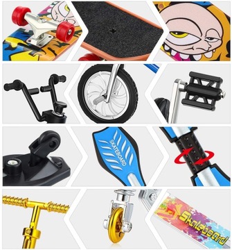 МИНИ-СКЕЙТБОРД-ВЕЛОСИПЕД С ФИНГЕРБОРДАМИ, НАБОР 18 ШТ.