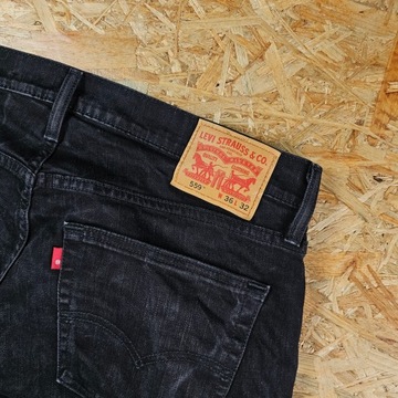 Spodnie Jeansowe LEVIS 559 Proste Męskie Jeans Dżins Denim Czarne 36x32
