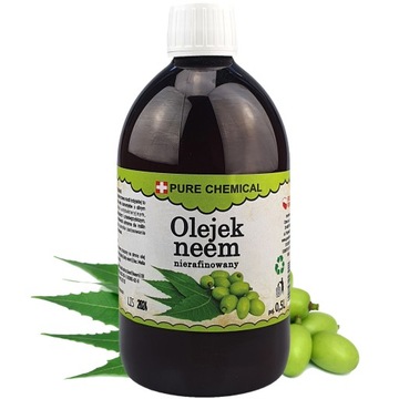 OLEJEK NEEM NIERAFINOWANY NATURALNY TŁOCZONY NA ZIMNO 500ml 0,5l