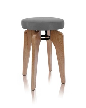 Taboret dębowy KOSMO, siedzisko Focus Anthracite