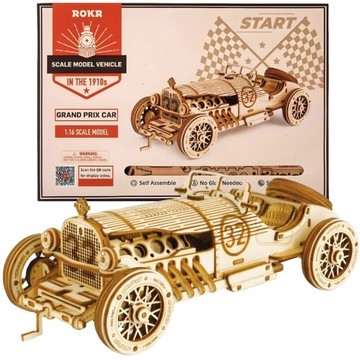 ROBOTIME Drewniany Model Puzzle 3D Klasyczne Auto