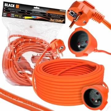 PRZEDŁUŻACZ ELEKTRYCZNY BLACK 30M 3X1,5MM IP20