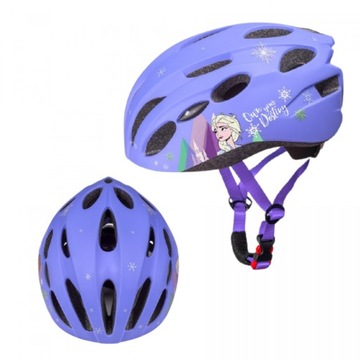 KASK ROWEROWY DLA DZIECI DZIECIĘCY FROZEN KRAINA LODU 3+ ELSA 52-56cm roz M